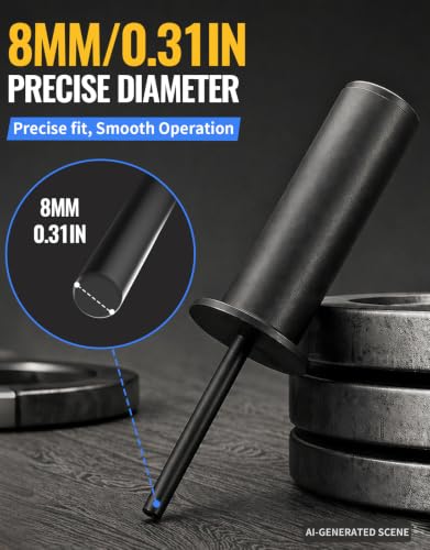 8/10MM Weight Stack Pin, Gym Pin with Spring Clip Collar, Weight Stack Extender Pin for Strength Training Equipment, Weight Pin for Commercial Gym and Home Gym - size: 8mm