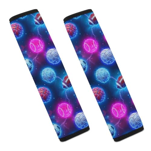 Universal Soft and Comfortable Soccer Sports Baseball Basketball Football Seat Belt Cover for Kids, Most Cars, 2 Piece Seat Belt Covers Cushion Shock Absorption - color: Pattern 617