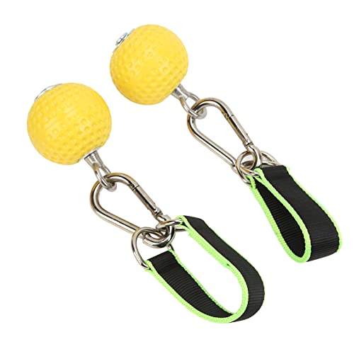 Climbing Pull Up Hand Grips Ball Set | Secure Hold Arm Strength Training for Rock Climbers/Athletes | 2 Grip Balls + 2 Webbing & Buckles | Long - Lasting PU & Steel Construction (72mm Model)