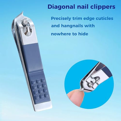 Nail Clippers Set, 10 PCS Professional Manicure Set and Pedicure Kit with Travel Case,Stocking Stuffers, Christmas Gift for Men and Women - color: Blue