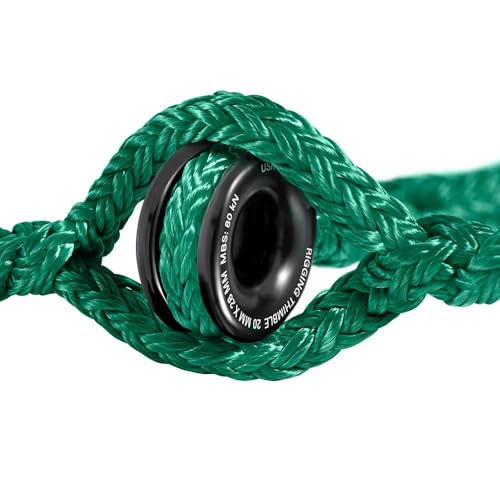 Pelican Rope 3/4" - 12 FT - Green Adjustable Rigging Block Sling with Aluminum Ring - 20,000 LBS MBS / 2,000 LBS WLL, 12 Strand, Polyester, Arborist Sling, Tree Climbing Gear - Single-Head - style: Single-Head | 3/4" – 12 FT