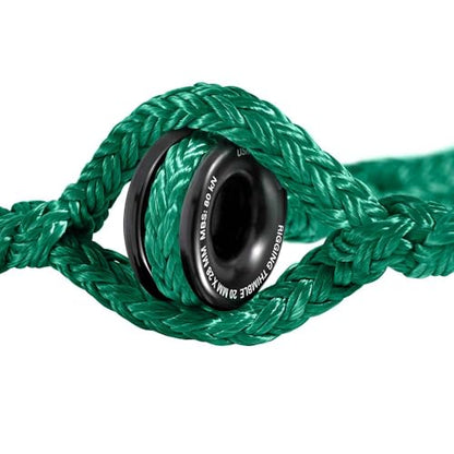 Pelican Rope 3/4" - 12 FT - Green Adjustable Rigging Block Sling with Aluminum Ring - 20,000 LBS MBS / 2,000 LBS WLL, 12 Strand, Polyester, Arborist Sling, Tree Climbing Gear - Single-Head - style: Single-Head | 3/4" – 12 FT