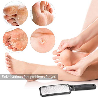 Foot Scrubber Foot Files Callus Remover Black Heel Grater Dead Skin Remover Stainless Steel Heel Scraper for Cracked Heels - color: Dark Black