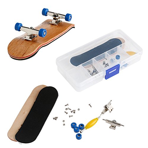 Professional Mini Maple Wooden Fingerboards, 1 Pack (Red) | 1Set Finger Skateboards, 5 Layers Maple Panel Mini Skateboards for Fingers, Fingerboard for Kids Brithday Gift - color: Red