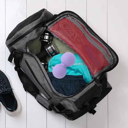 Hard Peanut Massage Ball, Double Lacrosse Massage Ball. Deep Tissue Massager Mobility Roller for Physical Therapy Myofascial Release Trigger Point Muscle Relax Pain Relief Acupressure (Purple) | Mobility Massager Tool for Deep Tissue Physical Therapy Myof