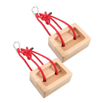 SOLUSTRE Portable Rock Climbing Hangboard Fingerboard Training Board 2pcs Wooden Grip Strengthener for Indoor Outdoor Climbing Home Gym Workout