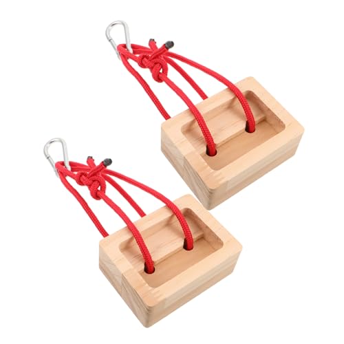SOLUSTRE Portable Rock Climbing Hangboard Fingerboard Training Board 2pcs Wooden Grip Strengthener for Indoor Outdoor Climbing Home Gym Workout