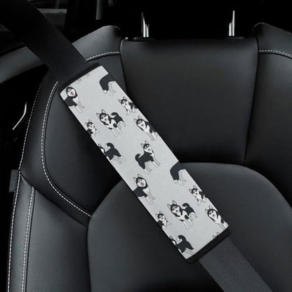 Universal Soft and Comfortable Cute Dogs Siberian Husky Seat Belt Shoulder Pad for Girls and Boys, Most Cars, 2 Pack Seat Belt Covers Cushion Shock Absorption - color: Pattern 1107