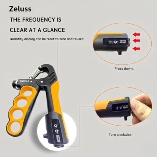 Hand Grip Strengthener with Counter, Adjustable 5-100 kg Resistance, Non-Slip Fitness Grip for Exercise Training
