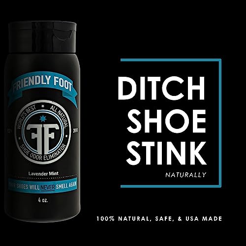 Powder - Natural Foot and Shoe Deodorizer Powder Extra Strength - Travel Size Shoe Freshener & Foot Deodorant for Smelly & Sweaty Feet - Lavender and Mint Scented Shoe Odor Eliminator