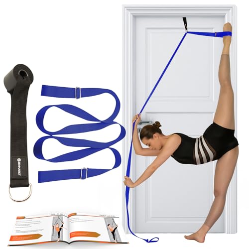 Stretching Strap with Door Anchor for Splits and Flexibility Training | Improve Leg Flexibility at Home, Ideal for Ballet, Dance, Cheerleading, Yoga, Pole Dance and Gymnastics - color: Dark Blue