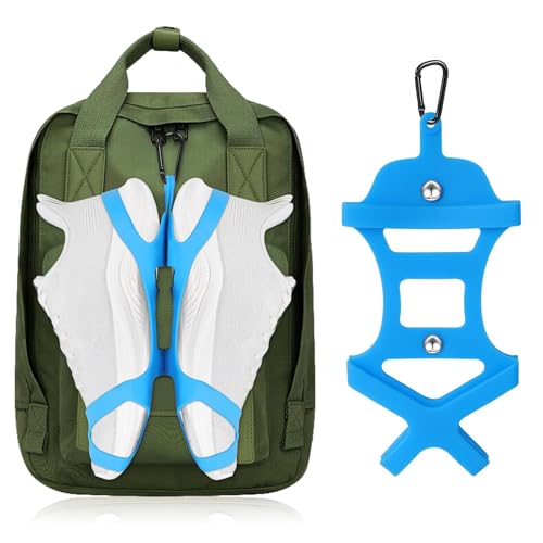 Shoe Holster for Backpack, takyu Shoe Holder with Backpack Clips for Cleat Bag, Shoe Clips Sports and Outdoor Accessories for Climbing Trip Carrying Extra Shoes (Blue) - color: Blue