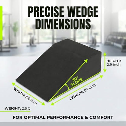 pack of 2 Squat Wedge, Supportive Foot Wrist Exercise Wedge for Squat, Yoga, Pushup, Balance, Stretch, Strength, Pilates, Plank, Physical Therapy - EVA Riser Block for Men & Women
