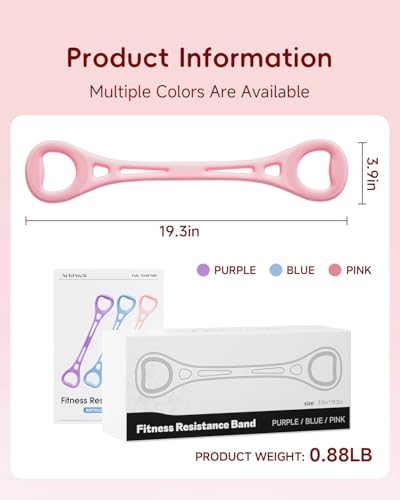 Resistance Bands for Women,2PCS Thickened TPE Arm Resistance Bands,Figure 8 Fitness Resistance Band Stretch Fitness Band for Working Out Yoga Pilates Arms Foot Leg Shoulder Waist Back - color: purple