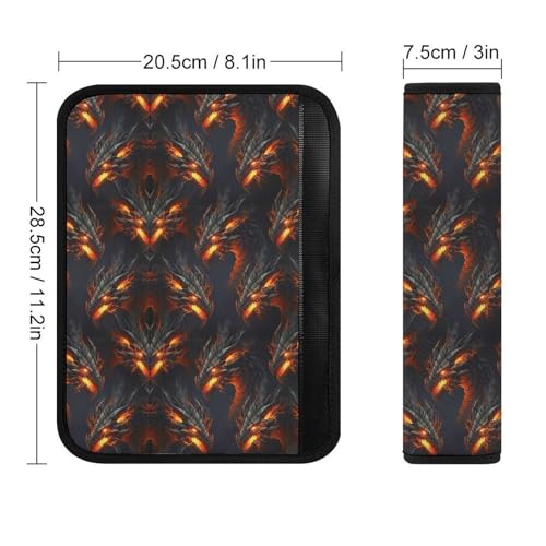 2 Pack Breathable Car Seat Straps Shoulder Pads for Elderly Support, All Vehicles, Gold Black Dragon Seat Belt Cushion, Neck and Shoulder Support - color: Pattern 138