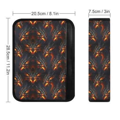 2 Pack Breathable Car Seat Straps Shoulder Pads for Elderly Support, All Vehicles, Gold Black Dragon Seat Belt Cushion, Neck and Shoulder Support - color: Pattern 138