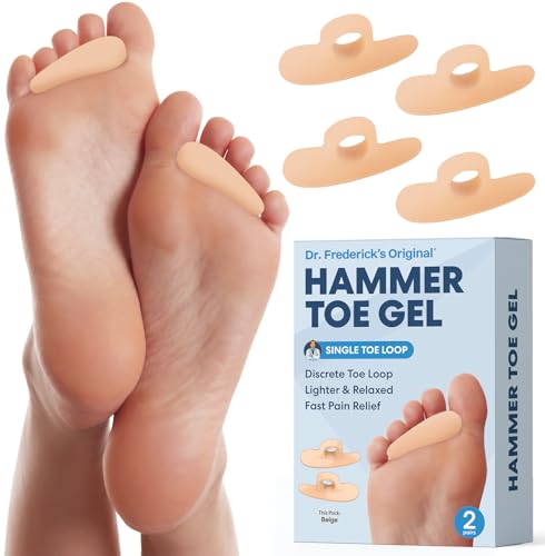 Dr. Frederick's Original Hammer Toe Corrector, 1-Loop, Soft, Beige, 2 Pairs | All-Day Relief, Crooked and Overlapping Toes, Symptomatic Alignment Support, Loop Design, Soft Toe Alignment Support - color: Beige, size: 1 Loop