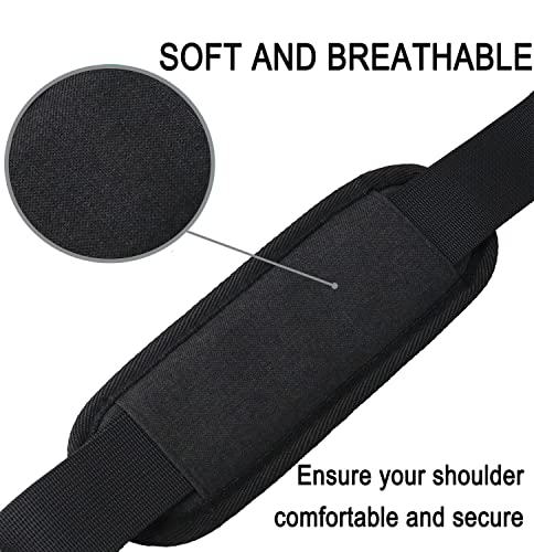 Shoulder Strap 56 Inch, Universal Adjustable Shoulder Belt Replacement Laptop Bag Shoulder Strap with Metal Hooks for Briefcase, Laptop Messenger Crossbody Bag, Luggage Duffel Camera, Black