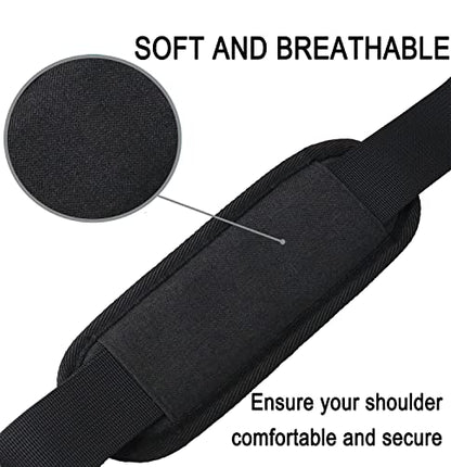 Shoulder Strap 56 Inch, Universal Adjustable Shoulder Belt Replacement Laptop Bag Shoulder Strap with Metal Hooks for Briefcase, Laptop Messenger Crossbody Bag, Luggage Duffel Camera, Black