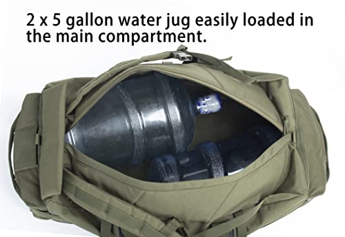 Large Military Duffle Bag Backpack Tactical Field Gear Equipment Duffel Bag Army Deployment Bag 85L - color: Olive Drab