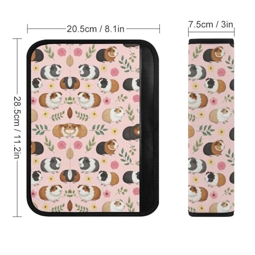 2PCS Guinea Pig Funny Animal Cute Pets Car Seat Belt Pad Universal Soft and Comfortable Harness Pads Strap for Kids, Car Seats Pushchair Strollers High Chair Pushchair - color: Pattern 349