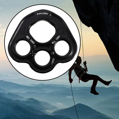 Paw Rigging Plate Climbing Gear Work Rope Bearing Anchors Metal Rigging System Multi Anchor Plate Divider Plate, Black