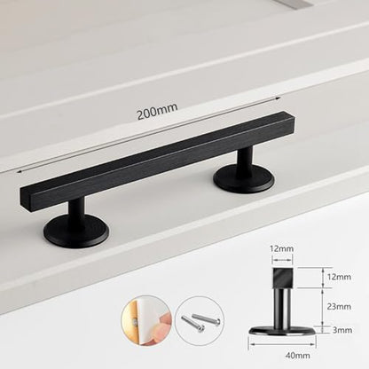 Simhoa Professional Fingerboard Rail, 20cm Skateboard Obstacle Rod with Stable Base, Mini Fingerboard Deck Fingerboard Ramp, Party Favor, Skatepark Accessory for Fingerboard Players, Square Black - color: 20cm Square Black
