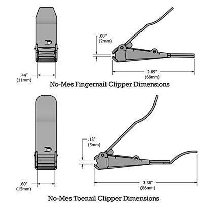 No-Mes Fingernail and Toenail Clipper Gift Set, Made in USA, Catches Clippings, Built-in Nail File