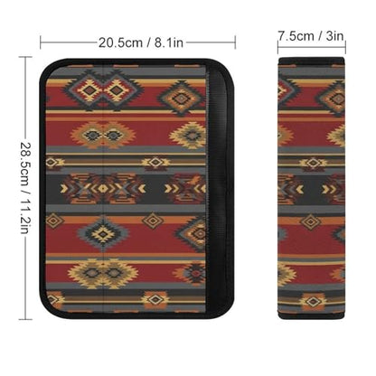 2 Pack Geometric Tribal Aztec Red Car Seat Straps Shoulder Pads Breathable Shoulder Protector for Elderly Support, Most Cars, Pressure Relief - color: Pattern 172