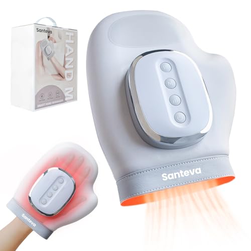 Cordless Hand Massager - with Heat and Compression - for Arthritis and Carpal Tunnel - Wrist Palm and Finger Massager - Deep Tissue Relief - Rechargeable and Portable Gift for Man and Women