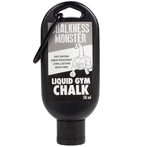 Liquid Gym Chalk - Mess-Free - Combo 2 Pack Premium Sweat Resistant Long Lasting Grip - Quick Dry Hand Grip for Gymnastics, Rock Climbing, Power Lifting and More - Chalkness Monster 200 & 50 mL Bottle