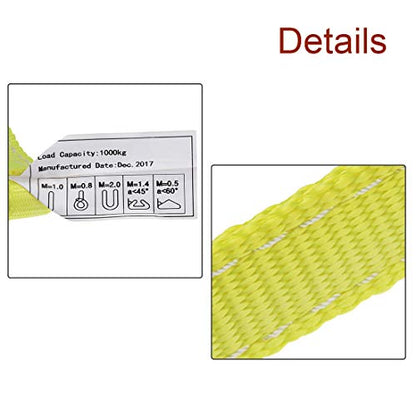 uxcell 3 feet Lifting Straps 2200 lbs Lift Sling Tow Rope Eye to Eye Webbing Sling Forklift Truck for Tree Work Moving Furniture