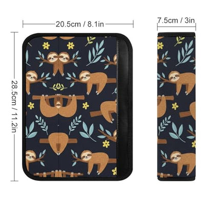 Soft Padded Seat Belt Cover for Girls and Boys, Stroller Pushchair High Chair, 2 Piece Sloths Lovers Shoulder Protector Anti-Slip Pad - color: Pattern 616