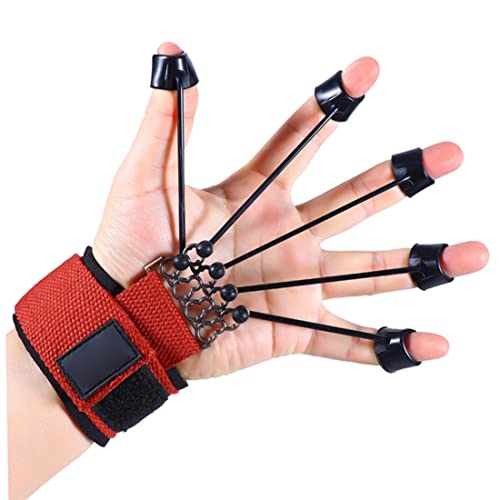 Finger Stretcher Exerciser, Finger Stretcher Exerciser 60LB Extensor Trainer Resistance Band Strengthener for Hand Red 18x5 cm for Daily Use