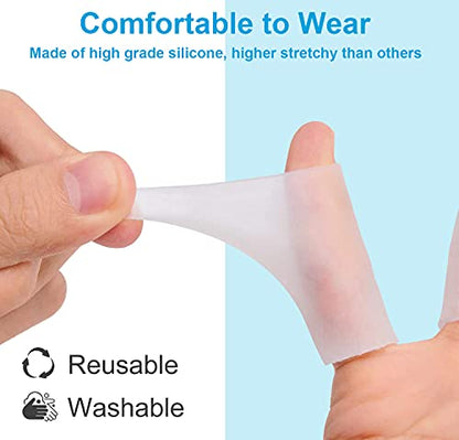 Sumifun Finger Sleeves, 8PCS Gel Thumb Finger Tubes for Arthritis, Trigger Finger Pain, Silicone Fingers Protector for Golf, Basketball, Golf, Rugby, Cracked Finger - color: 4pair(8pcs)