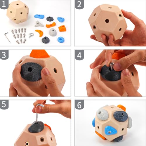 Mountaineering and Rock Climbing Training Ball, Handcrafted Boulder Blocks, Enhance Finger Climbing Strength and Flexibility, Grip Strength Training Device