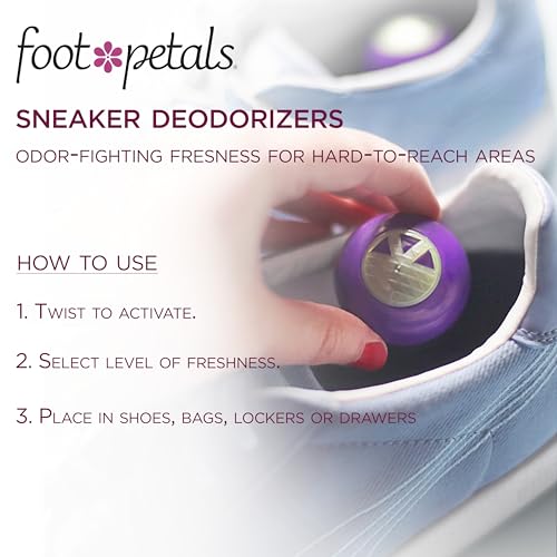 Foot Petals Sneaker Deodorizers - Freshener Balls For Shoes, Gym Bags, Lockers, or Drawers, 3-Pack, Neutral - color: Neutral