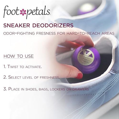 Foot Petals Sneaker Deodorizers - Freshener Balls For Shoes, Gym Bags, Lockers, or Drawers, 3-Pack, Neutral - color: Neutral