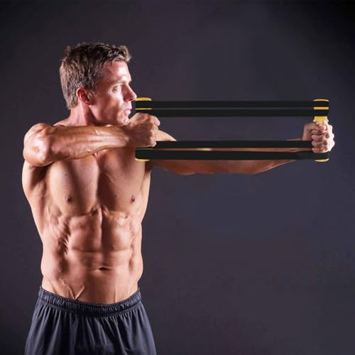 Wood Exercise Rip Stick Comfortable Slip Workout Liftstick with Adjustable Resistance Band Compact Upper Body Workout Rip Stick Band for Home Gym Use