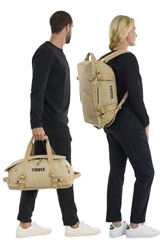 Thule Chasm Duffel bag, Weather-resistant materials, Easy packing, Converts to backpack, Internal pockets, Travel-ready - color: Gentle beige, size: 30L