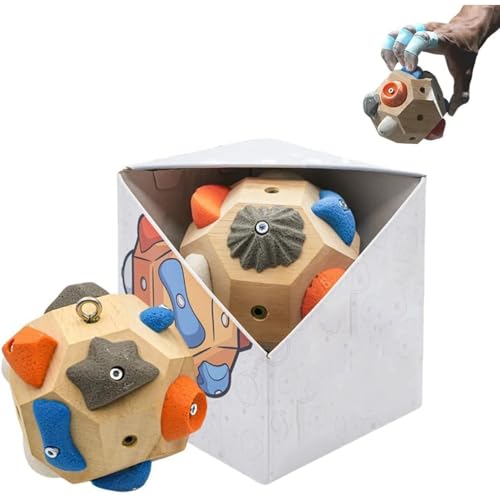 Boulder Block Rock Climbing Finger Grip Strength Trainer Gift for Climbers | 12 Unique Holds with Color-Guided Training Paths, Premium Wood Finger Strength Trainer for Climbers