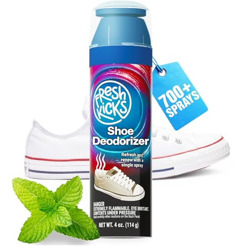 Fresh Kicks Shoe Deodorizer Spray, 4 oz – Instantly Erases Odors & Sweat in Everyday Shoes – Fast-Drying, No Residue, Gentle on Leather, Canvas, & Mesh – Long-lasting Shoe Spray Deodorizer