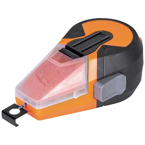 Klein Tools CHLK50R Chalk Line Tool, 50-Foot Auto-Retracting Reel, Mess-Free Refill, Includes 1.2-Oz Red Chalk - color: Red, style: Red Auto Retracting