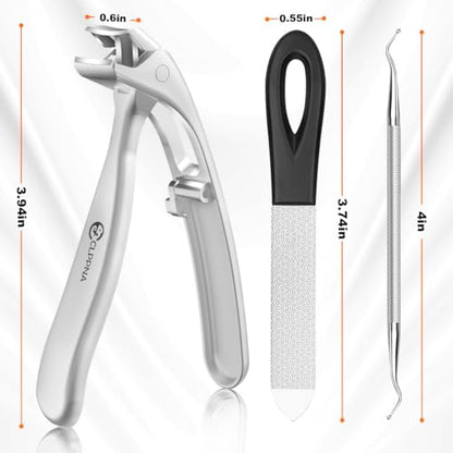 Toenail Clippers for Seniors, 2026 Upgrade Angled Head Nail Clippers for Men with Catcher, CLPPNA Ergonomic Toenails Clipper for Thick Toenails Long Handle, Sharp Wide Jaw Fingernail Clippers Adult - style: 3PCS(2025 Angled Sliver ）