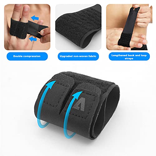 Finger Splint Finger Buddy Wraps Reusable Finger Support Sleeves, Adjustable Elastic Trigger Finger Splints Compression Straightening Mallet Finger Brace for Arthritis Pain, Sport Injuries - L - size: Large, style: Double
