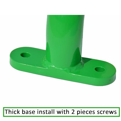 13'' Green Playground Handles Safety Grab Bar Indoor & Outdoor 2pcs | Heavy Duty Solid Metal, Smooth Glossy Powder Coated, Comfy Secure Handle Bar, Playset Playhouse Climbing Frame Jungle Gym - color: Green - A