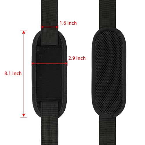 Taygeer Shoulder Strap, 52" Universal Replacement Laptop Bag Strap, Black | Adjustable Comfortable Padded Belt, with Metal Hooks, for Briefcase Computer Carrying Case Gym Duffel Messenger Bag Luggage - color: A-black