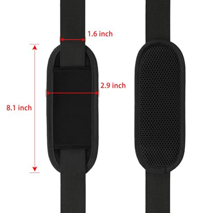 Taygeer Shoulder Strap, 52" Universal Replacement Laptop Bag Strap, Black | Adjustable Comfortable Padded Belt, with Metal Hooks, for Briefcase Computer Carrying Case Gym Duffel Messenger Bag Luggage - color: A-black