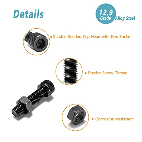 Kadrick M3 Screw Assortment Kit 400PCS, Hex Socket Cap Screws with Nuts & Allen Wrench, 12.9 Grade Alloy Steel, Black Zinc Plated, Ideal for 3D Printing, DIY, RC & Electronics - size: M3 400Pcs
