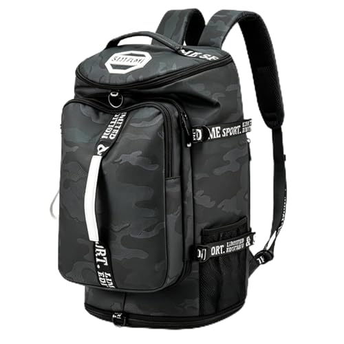 SDTAME Gym Duffel Backpack with Shoe Pocket & Laptop Sleeve - color: Brown